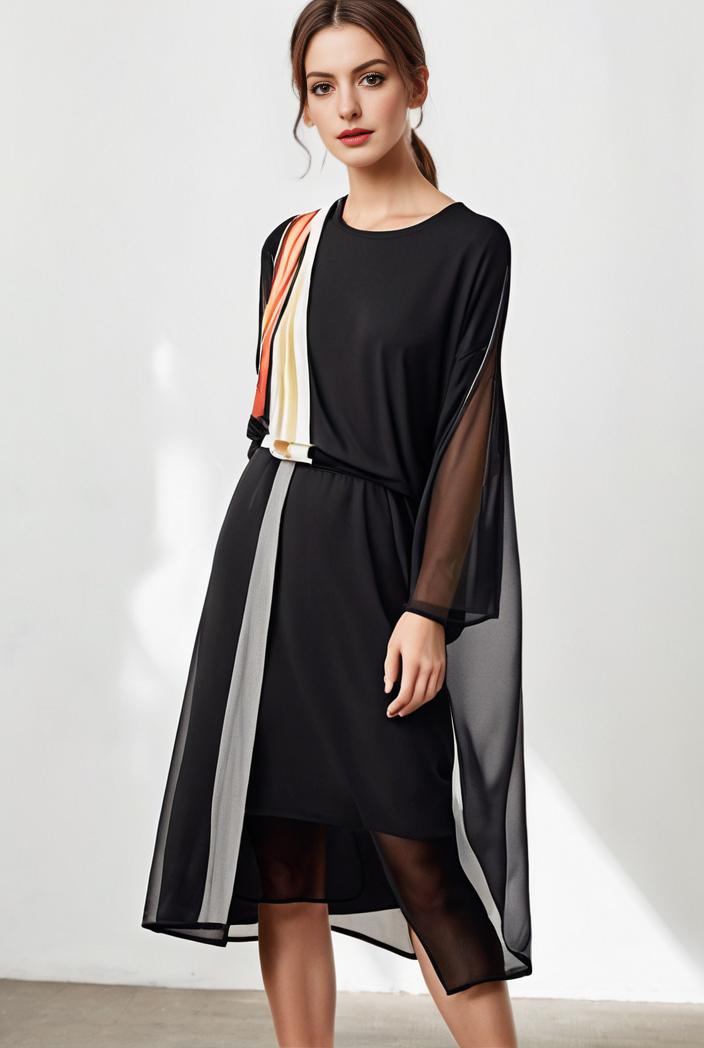 size curve dresses plus size loose elegant floral pattern stitching midi dress 111350