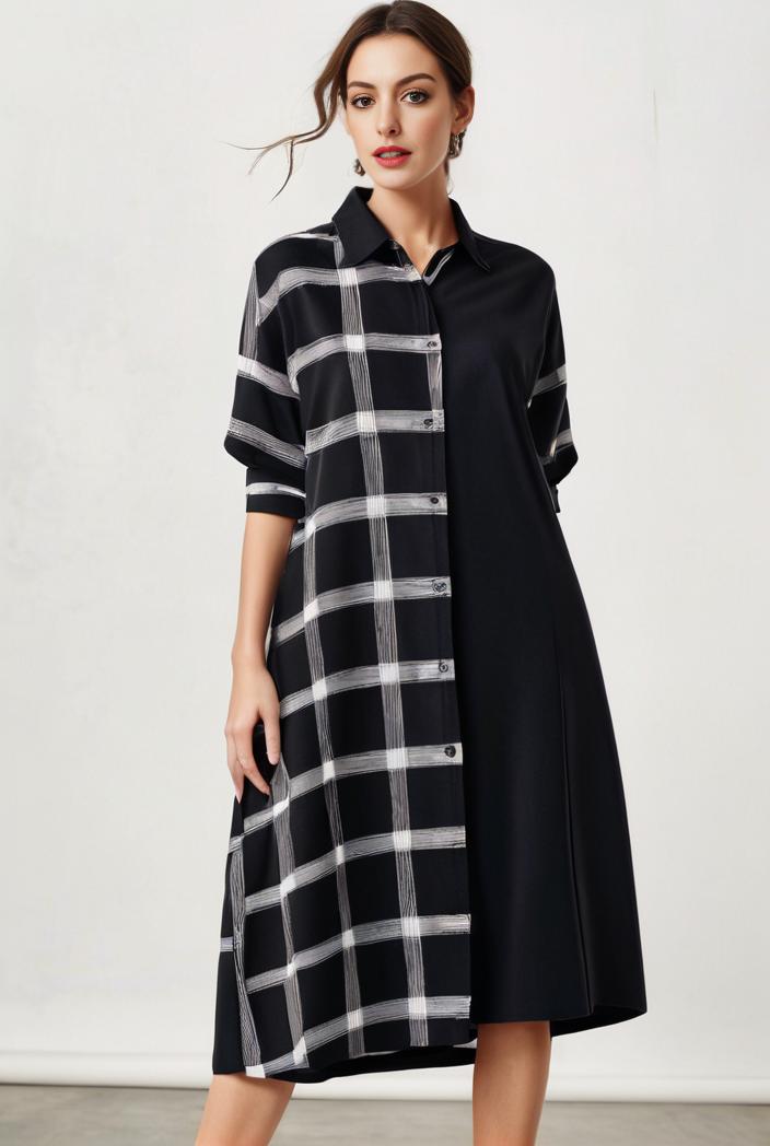 size curve dresses plus size loose elegant floral pattern stitching midi dress 111353