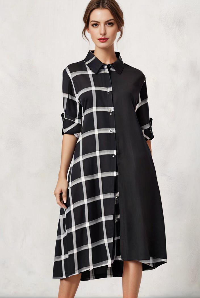 size curve dresses plus size loose elegant floral pattern stitching midi dress 111357