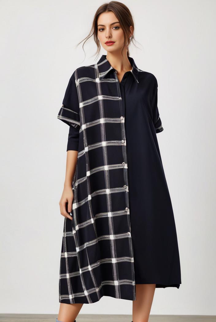 size curve dresses plus size loose elegant floral pattern stitching midi dress 111356