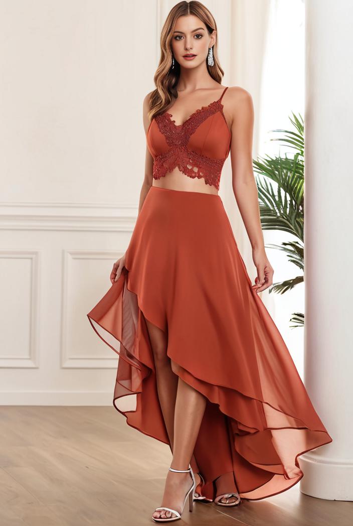 sleeveless v back tulle high low sequin appliques evening dresses 111915