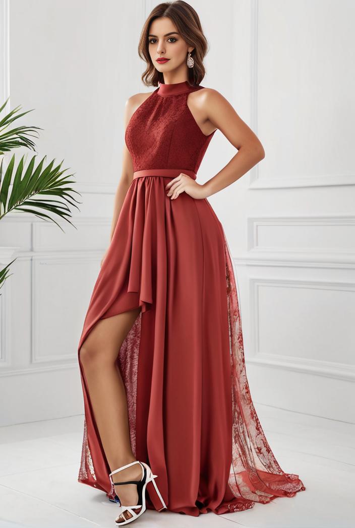 sleeveless v back tulle high low sequin appliques evening dresses 111939