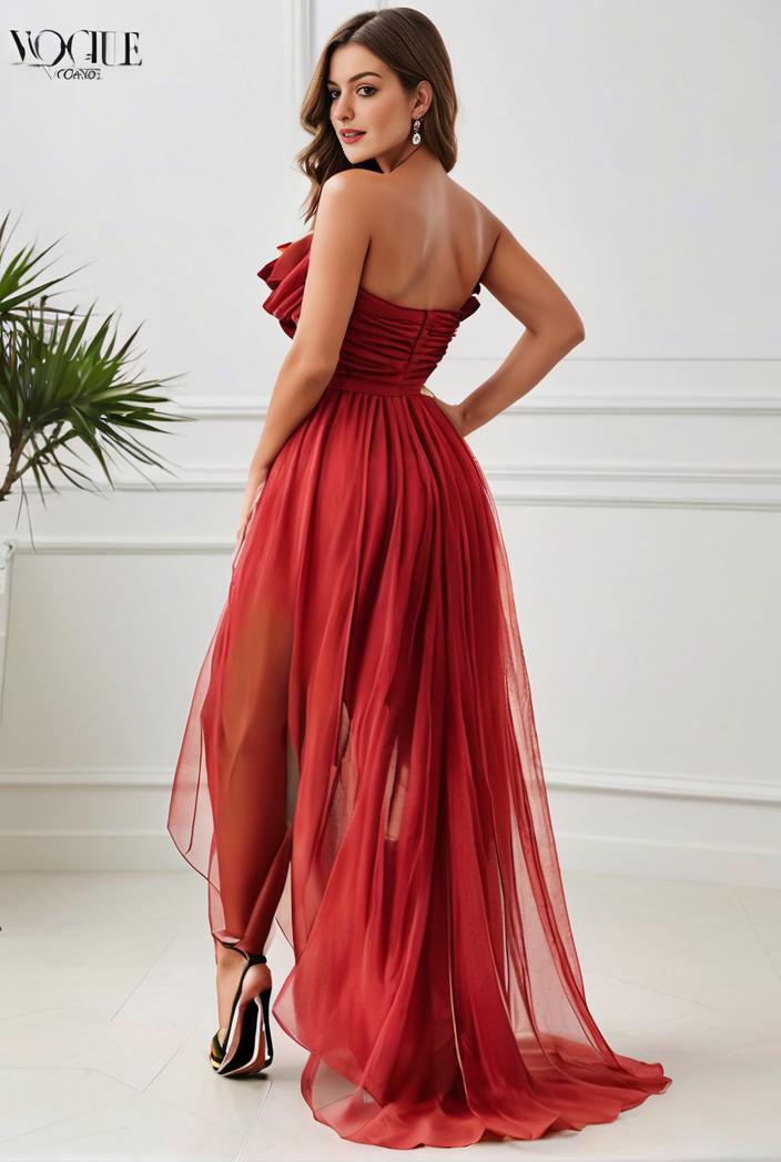 sleeveless v back tulle high low sequin appliques evening dresses 111943