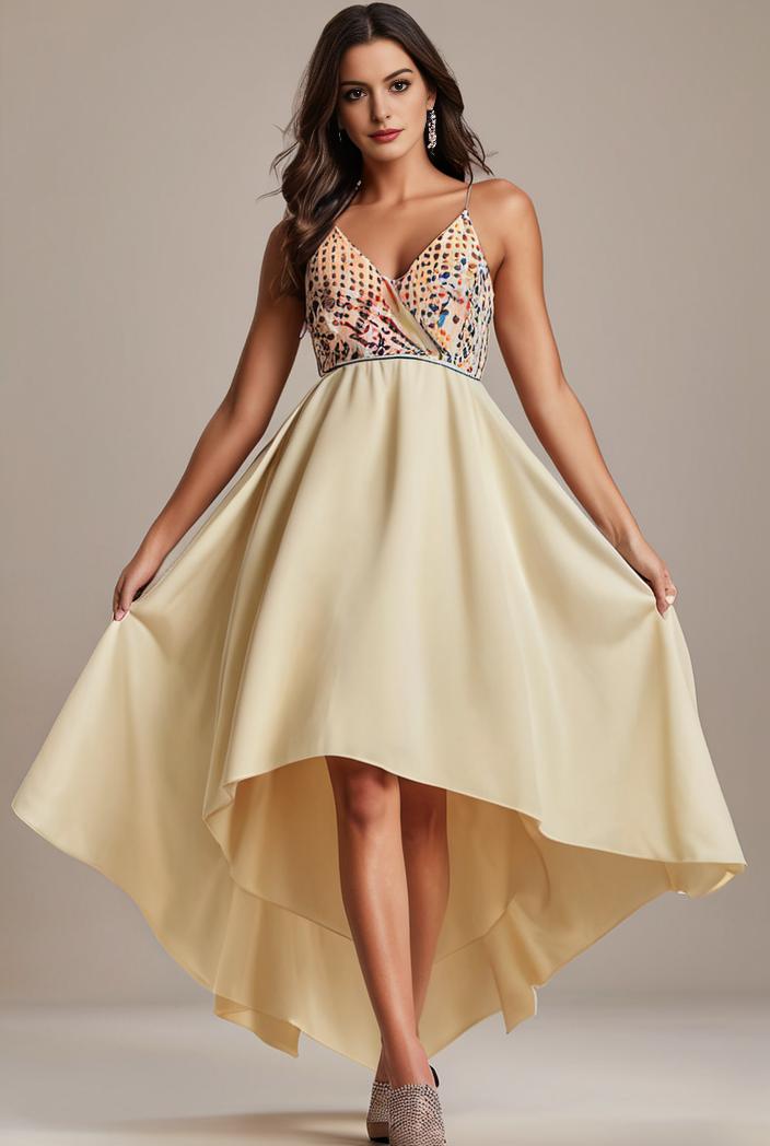 sleeveless v back tulle high low sequin appliques evening dresses 111949