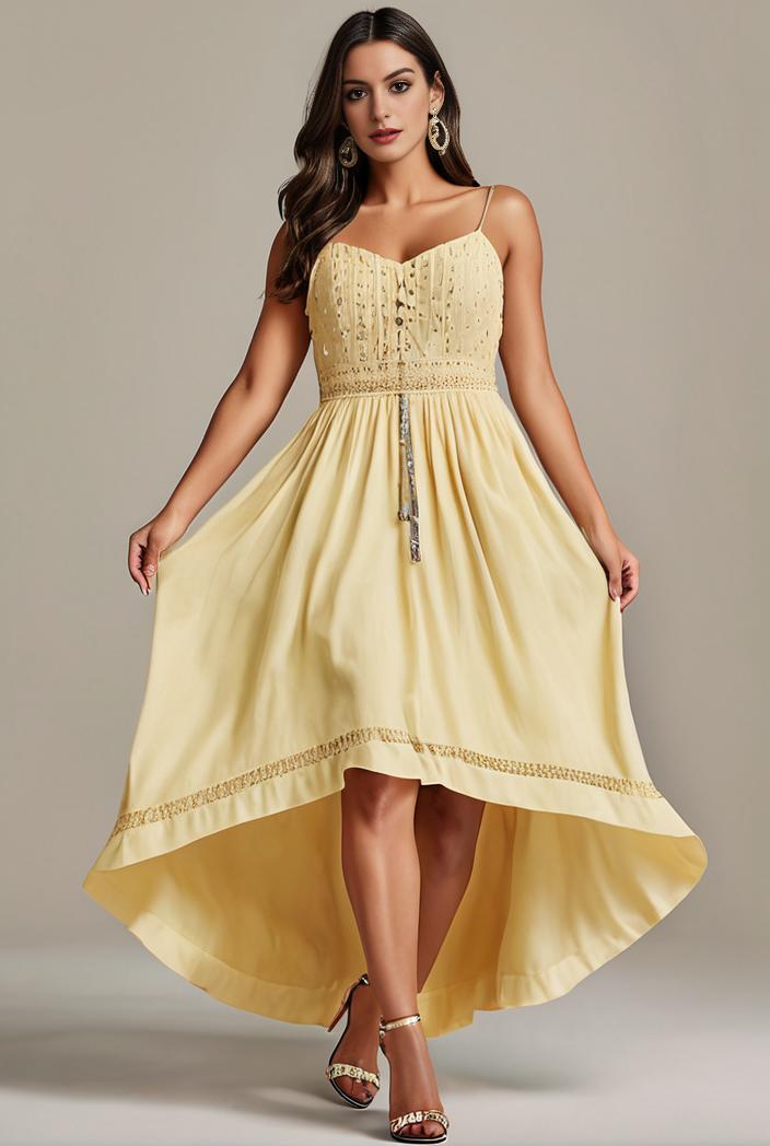 sleeveless v back tulle high low sequin appliques evening dresses 111950