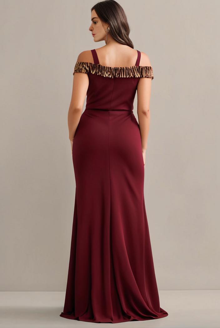 stylish plus size bodycon deep v neck sequin evening dress 112955