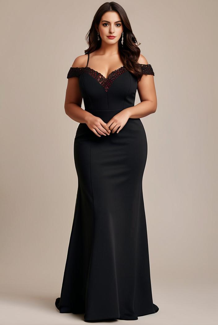 stylish plus size bodycon deep v neck sequin evening dress 112981