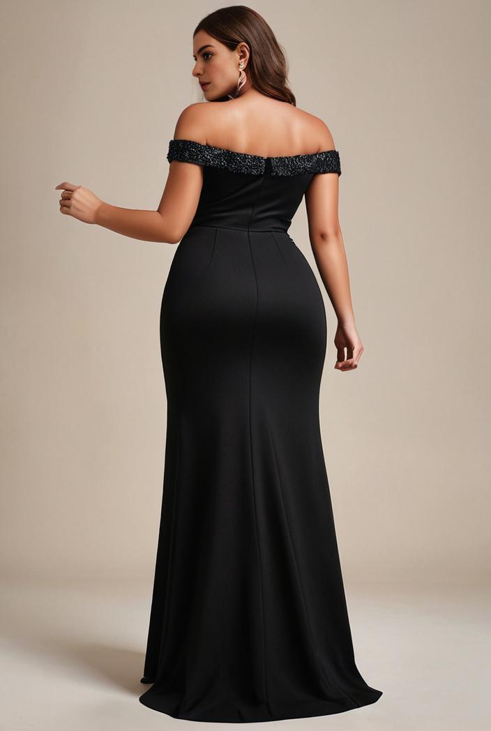 stylish plus size bodycon deep v neck sequin evening dress 113005