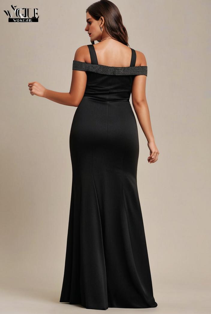 stylish plus size bodycon deep v neck sequin evening dress 113006