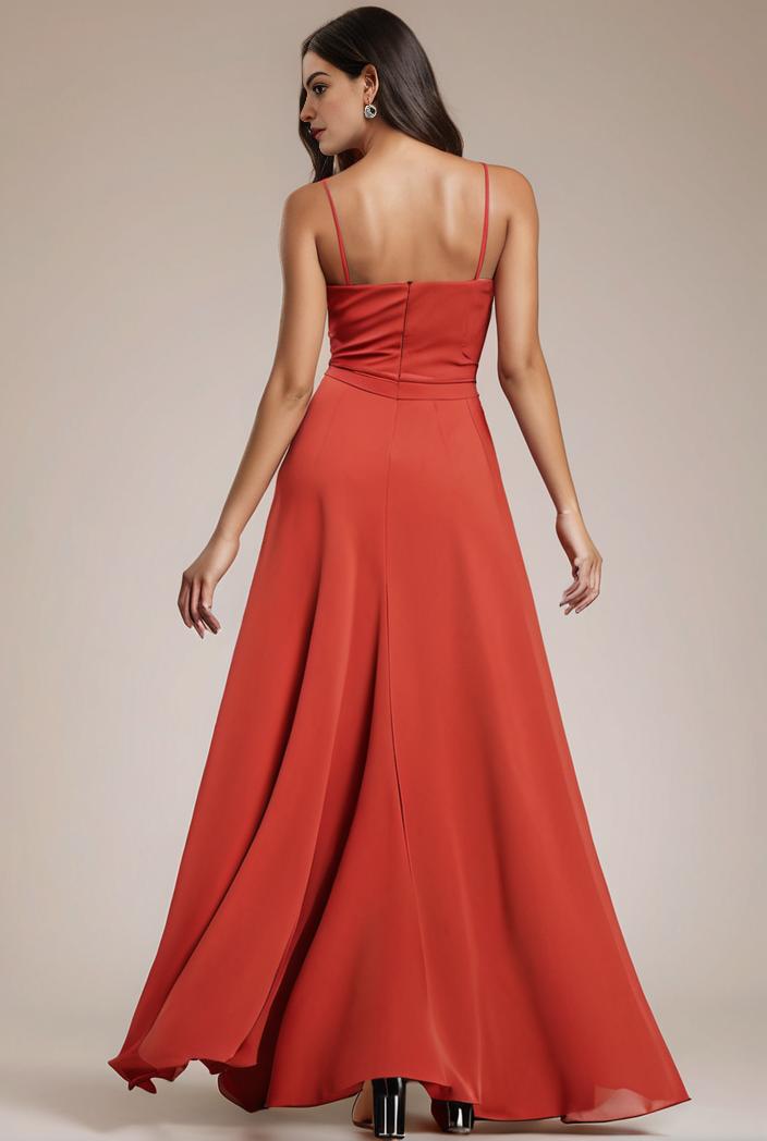 convertible chiffon lace open back spaghetti straps bridesmaid dress 116210