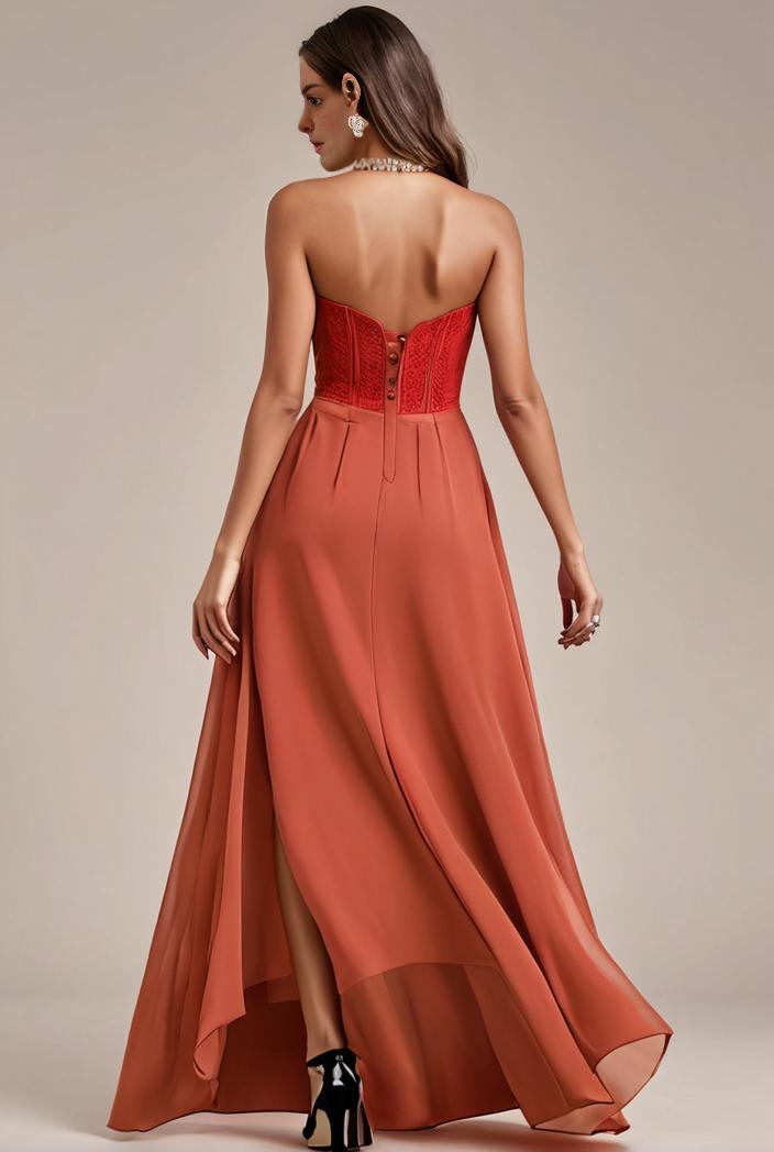 convertible chiffon lace open back spaghetti straps bridesmaid dress 116219