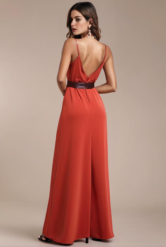 convertible chiffon lace open back spaghetti straps bridesmaid dress 116237