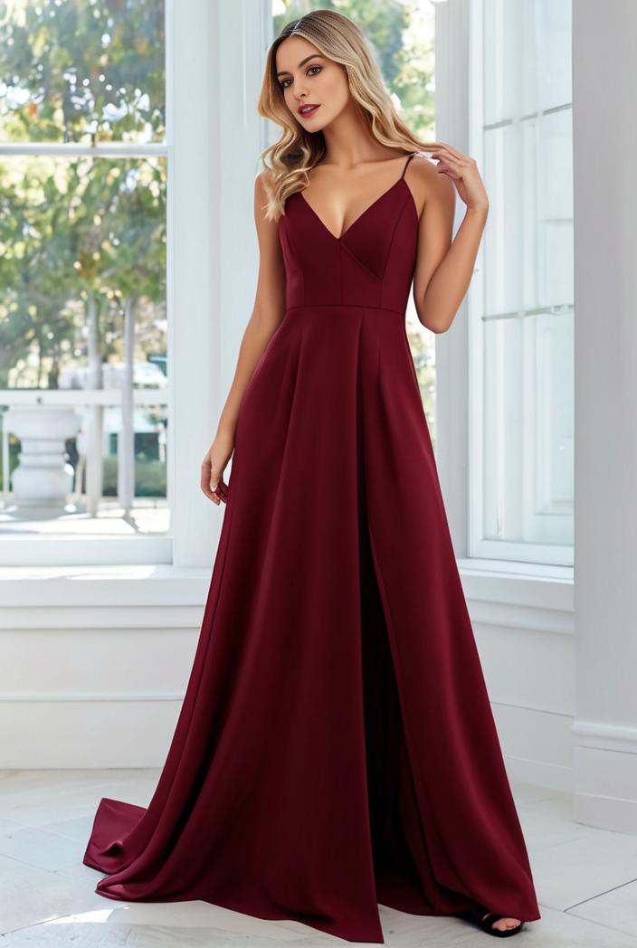 convertible chiffon lace open back spaghetti straps bridesmaid dress 116247