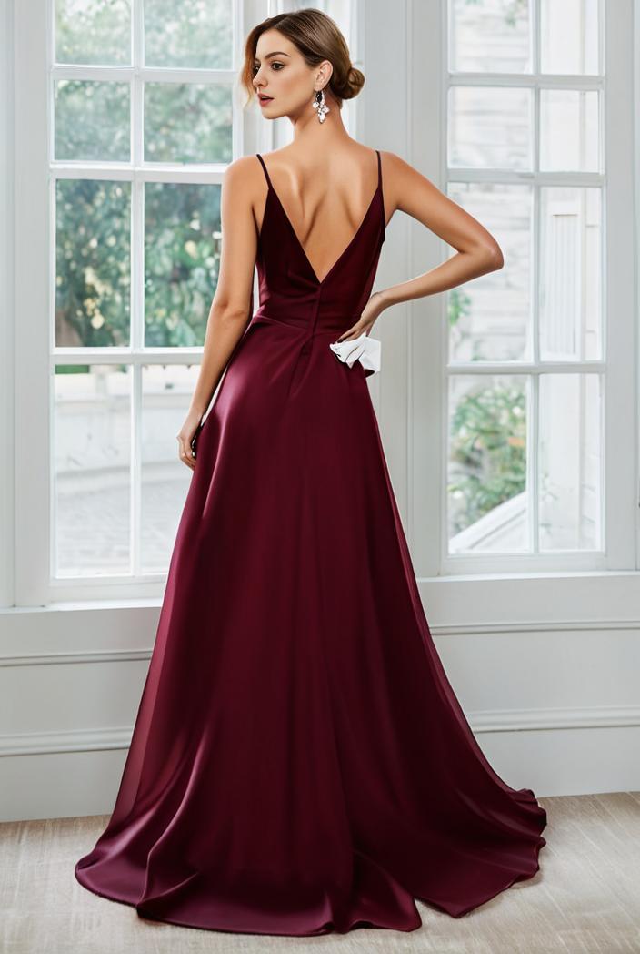 convertible chiffon lace open back spaghetti straps bridesmaid dress 116266