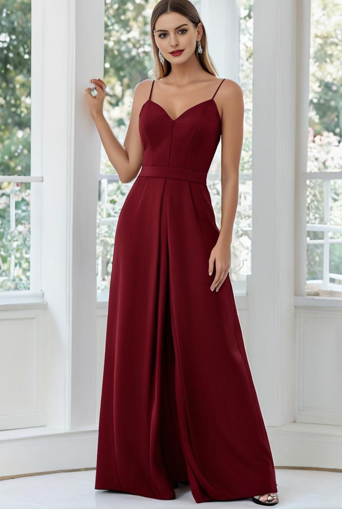 convertible chiffon lace open back spaghetti straps bridesmaid dress 116271