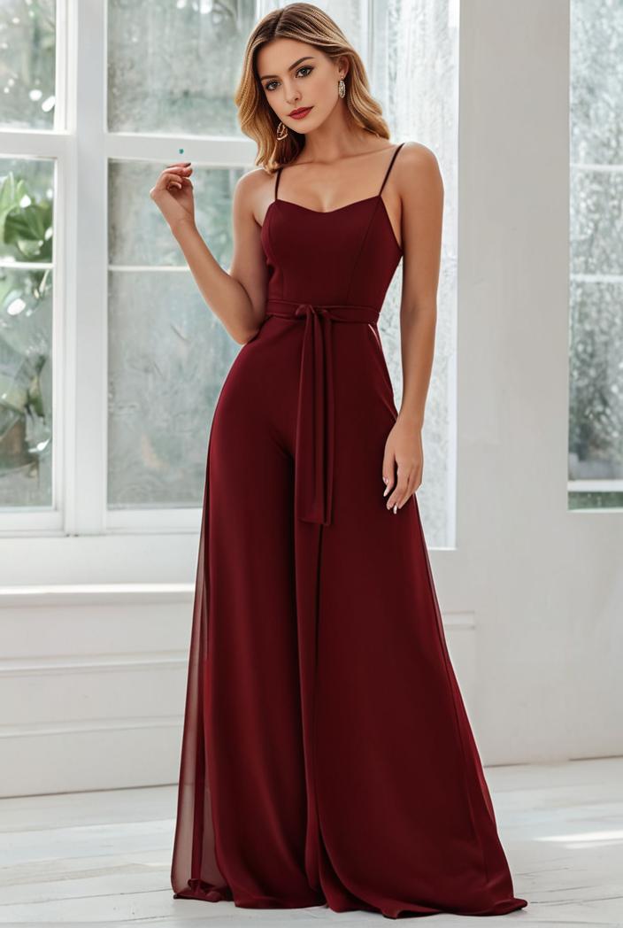 convertible chiffon lace open back spaghetti straps bridesmaid dress 116277