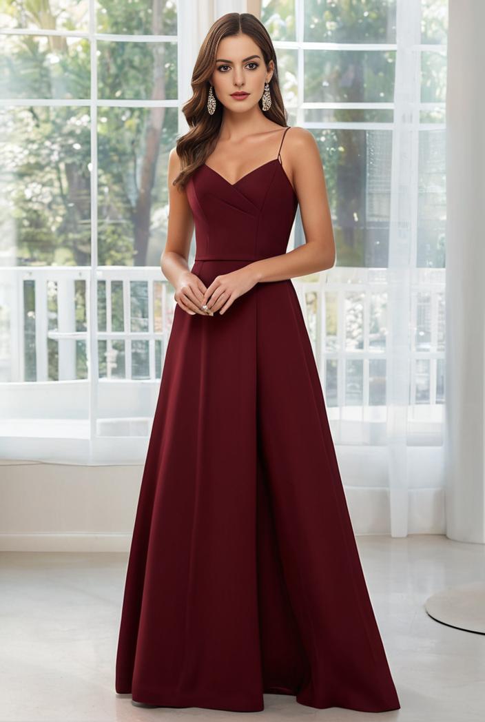 convertible chiffon lace open back spaghetti straps bridesmaid dress 116286
