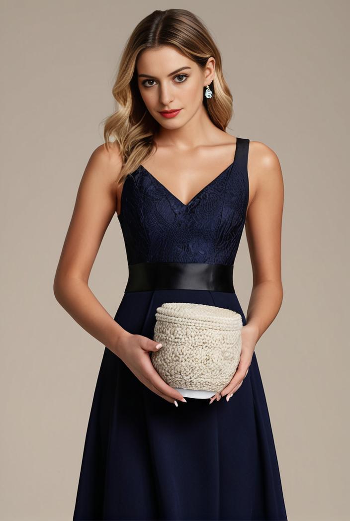 deep v neck lace chiffon bridesmaid dress with asymmetrical hem 116899