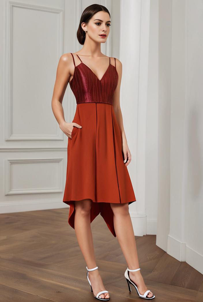 deep v neck lace chiffon bridesmaid dress with asymmetrical hem 116925