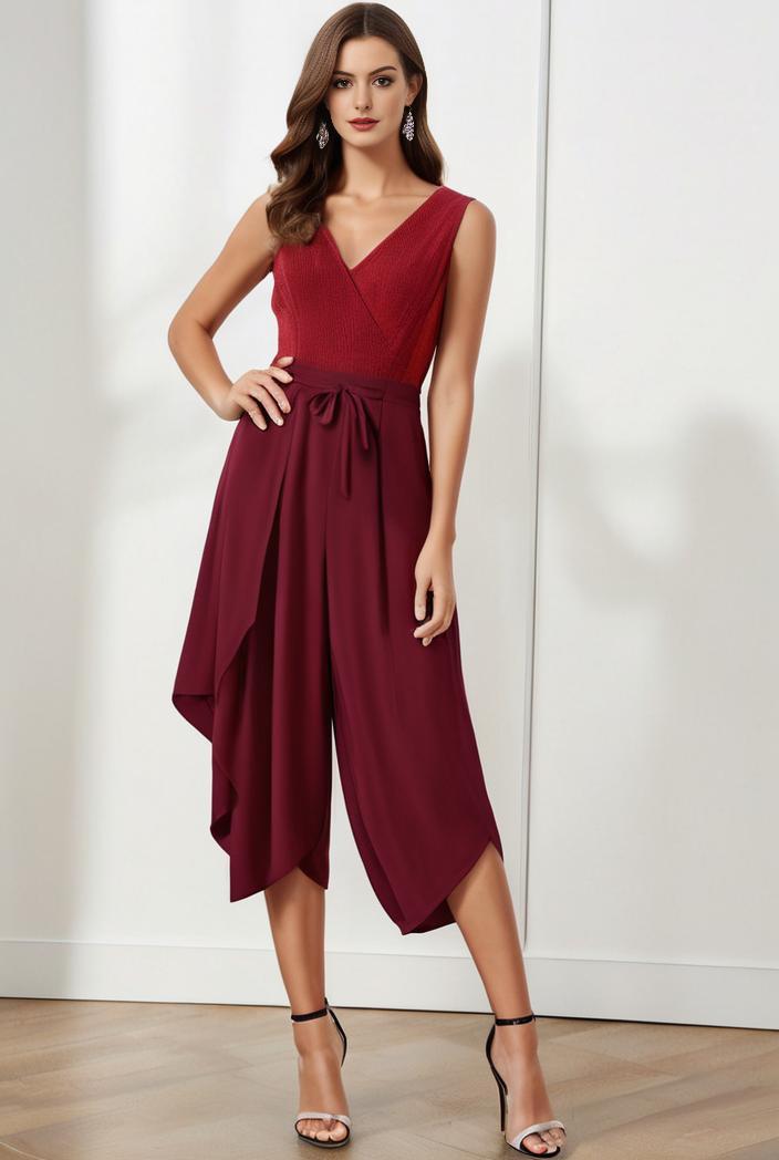 deep v neck lace chiffon bridesmaid dress with asymmetrical hem 116977