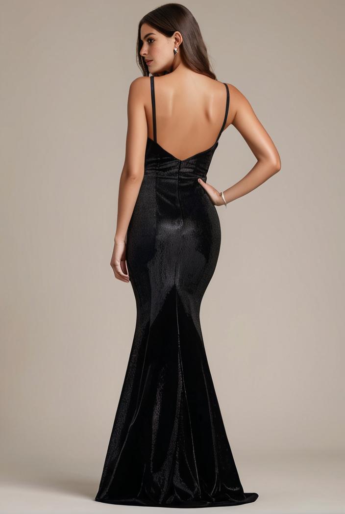 glitter spaghetti strap u veck open back bodycon stretchy evening dress 120930