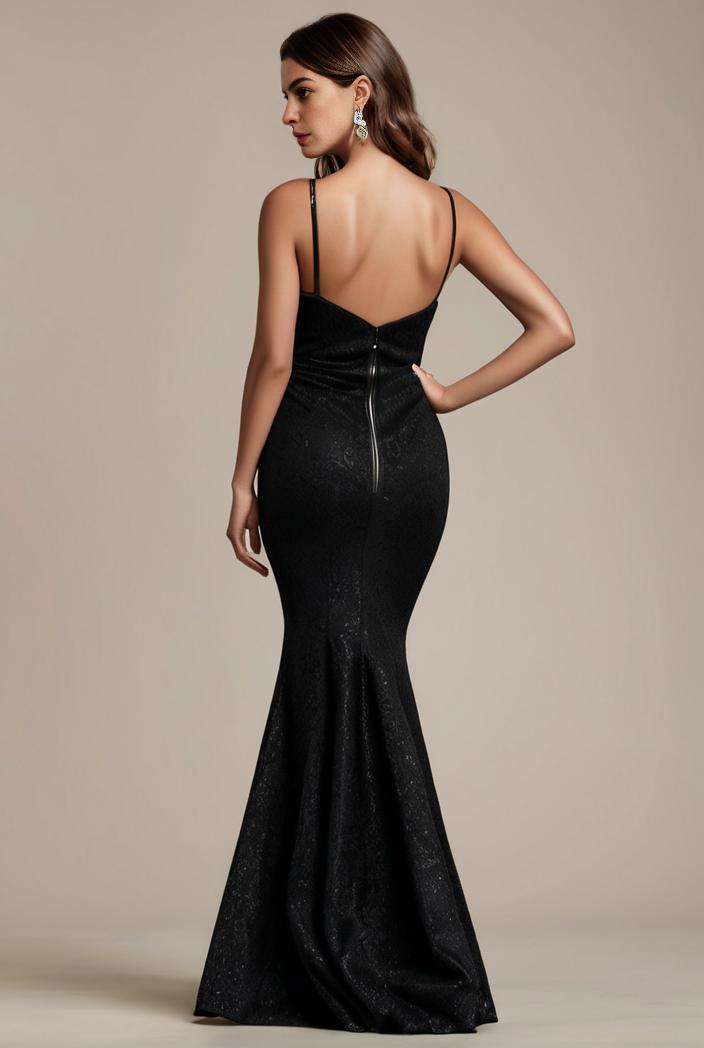 glitter spaghetti strap u veck open back bodycon stretchy evening dress 120933