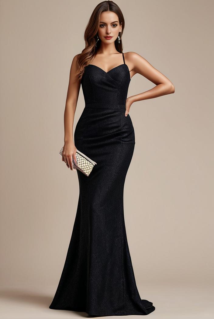 glitter spaghetti strap u veck open back bodycon stretchy evening dress 120936