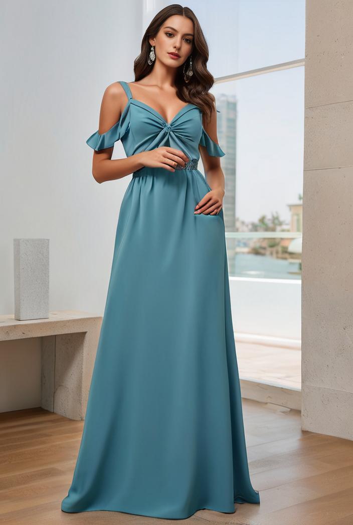 off shoulder spaghetti strap a line maternity dress 122585