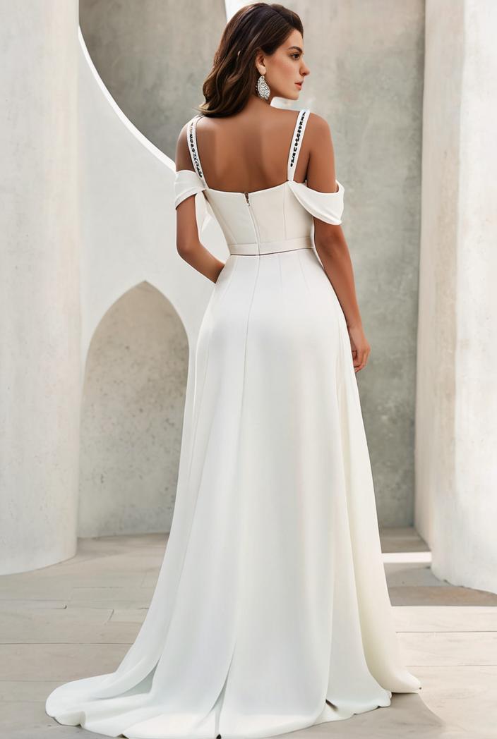 off shoulder spaghetti strap a line maternity dress 122603