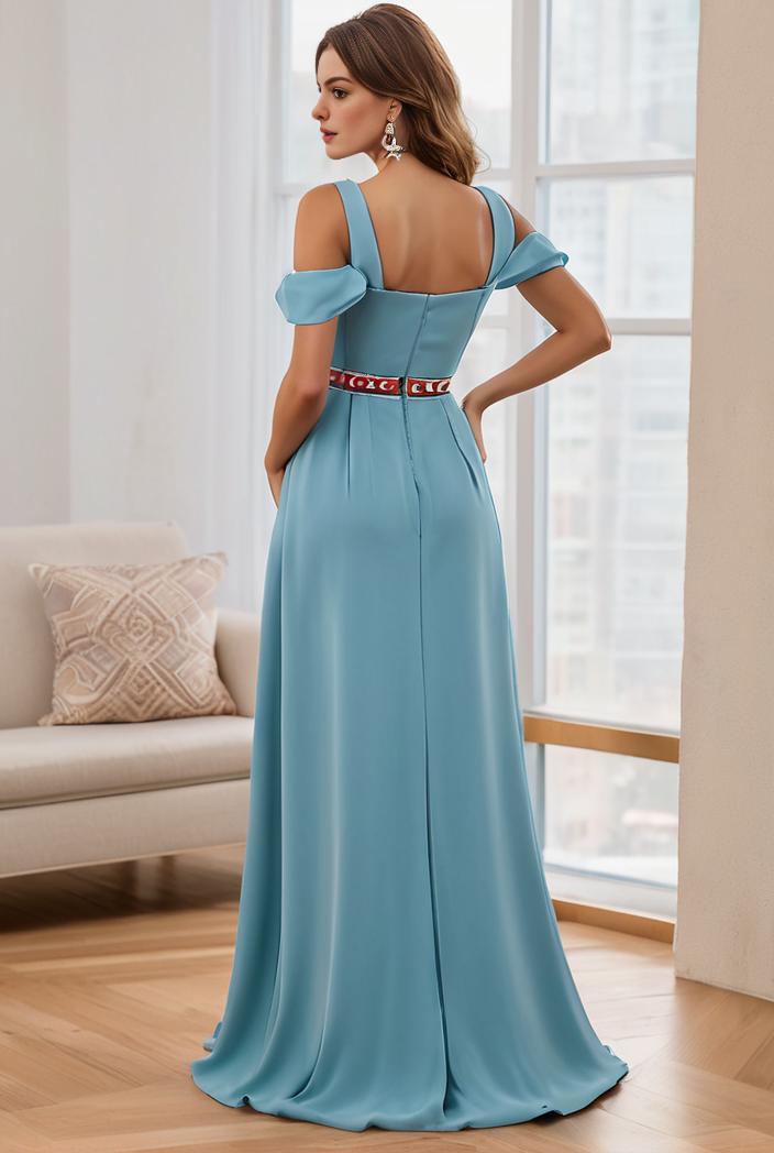 off shoulder spaghetti strap a line maternity dress 122608