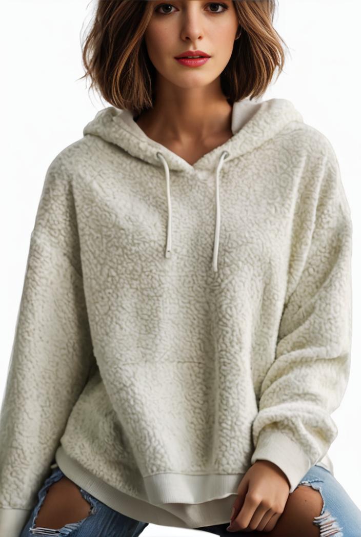 plus size casual hoodie women s plus solid ribbed long sleeve slight stretch hoodie drawstring sweatshirt 123883