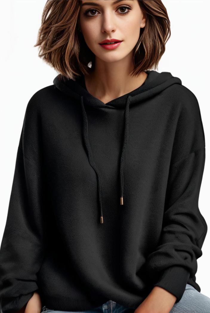 plus size casual hoodie women s plus solid ribbed long sleeve slight stretch hoodie drawstring sweatshirt 123892