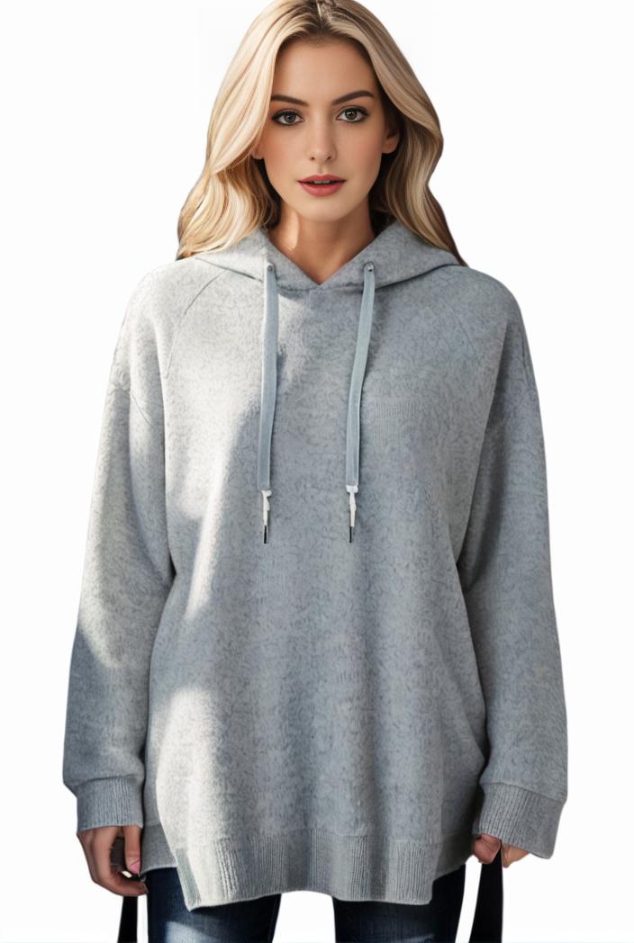 plus size casual hoodie women s plus solid ribbed long sleeve slight stretch hoodie drawstring sweatshirt 123912