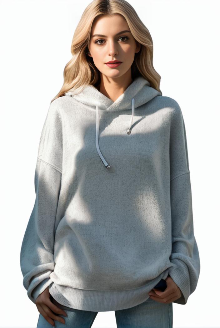 plus size casual hoodie women s plus solid ribbed long sleeve slight stretch hoodie drawstring sweatshirt 123913