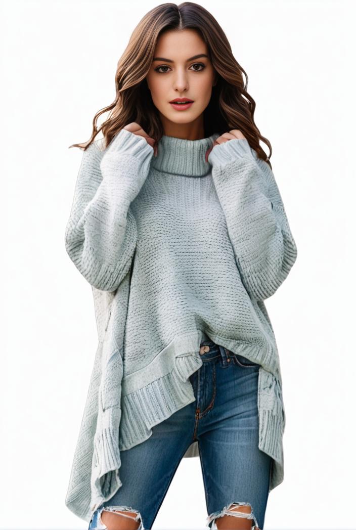 plus size casual sweater women s plus solid tassel trim long sleeve cowl neck high stretch jumper 123931
