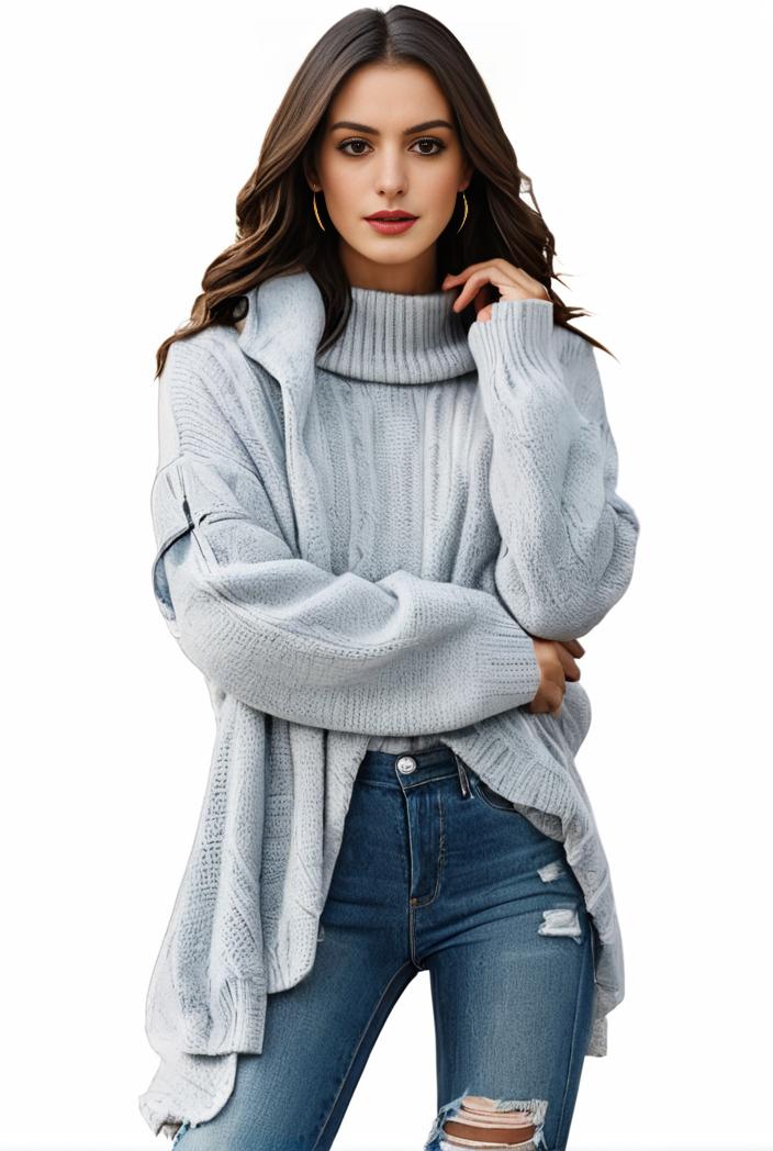 plus size casual sweater women s plus solid tassel trim long sleeve cowl neck high stretch jumper 123935