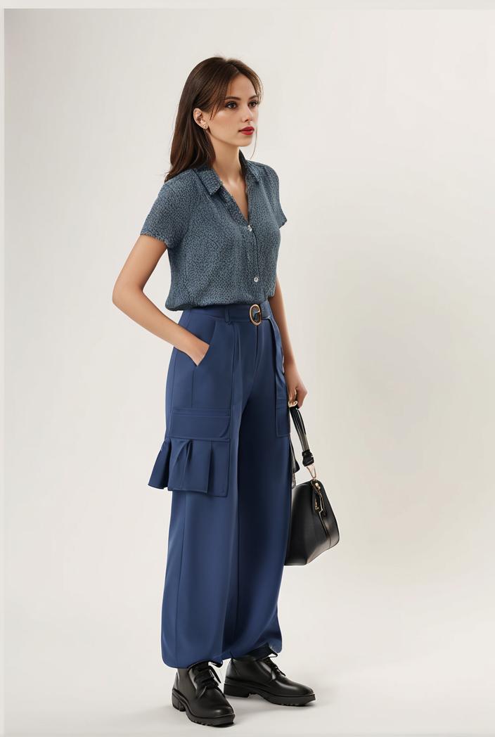 relaxed fit blue denim romper with slant pockets distressed denim coverall stylish women s denim outfit 119818