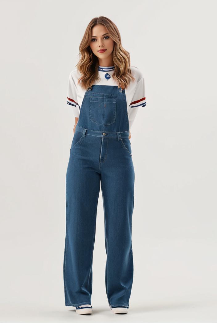 relaxed fit blue denim romper with slant pockets distressed denim coverall stylish women s denim outfit 119825