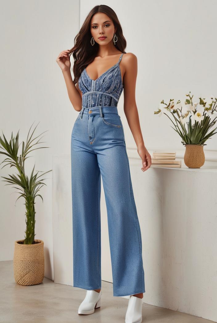 relaxed fit denim jumpsuit with slant pockets non elastic washed denim overalls women s denim apparel 119843