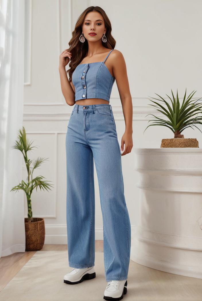relaxed fit denim jumpsuit with slant pockets non elastic washed denim overalls women s denim apparel 119844