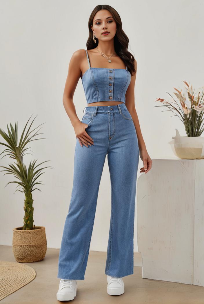 relaxed fit denim jumpsuit with slant pockets non elastic washed denim overalls women s denim apparel 119851