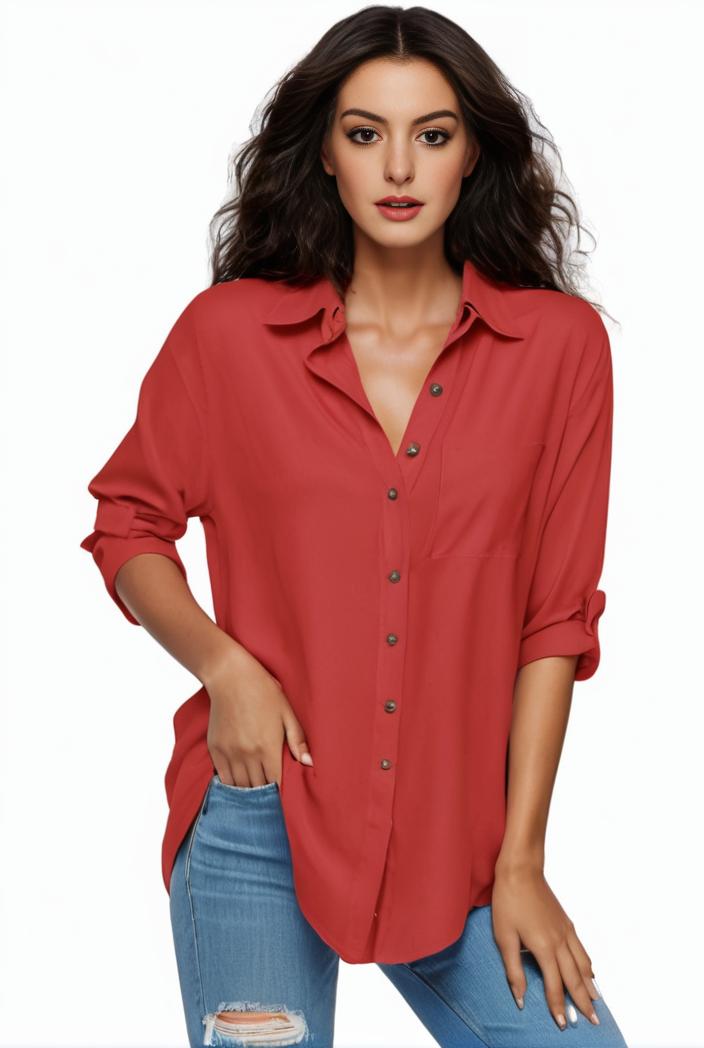 plus size formal shirt women s plus plain long sleeve turn down collar button up workwear shirt 124507