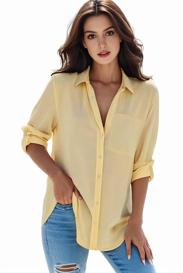 plus size formal shirt women s plus plain long sleeve turn down collar button up workwear shirt 124522