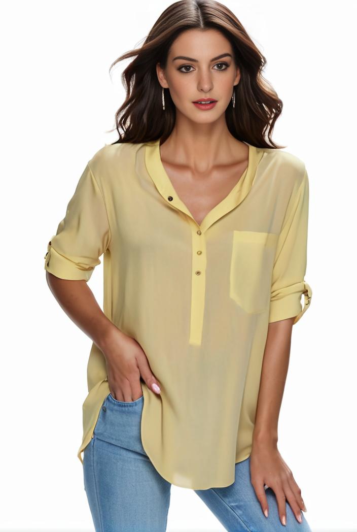 plus size formal shirt women s plus plain long sleeve turn down collar button up workwear shirt 124520
