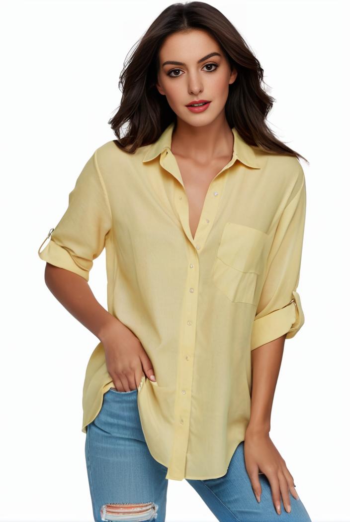 plus size formal shirt women s plus plain long sleeve turn down collar button up workwear shirt 124523
