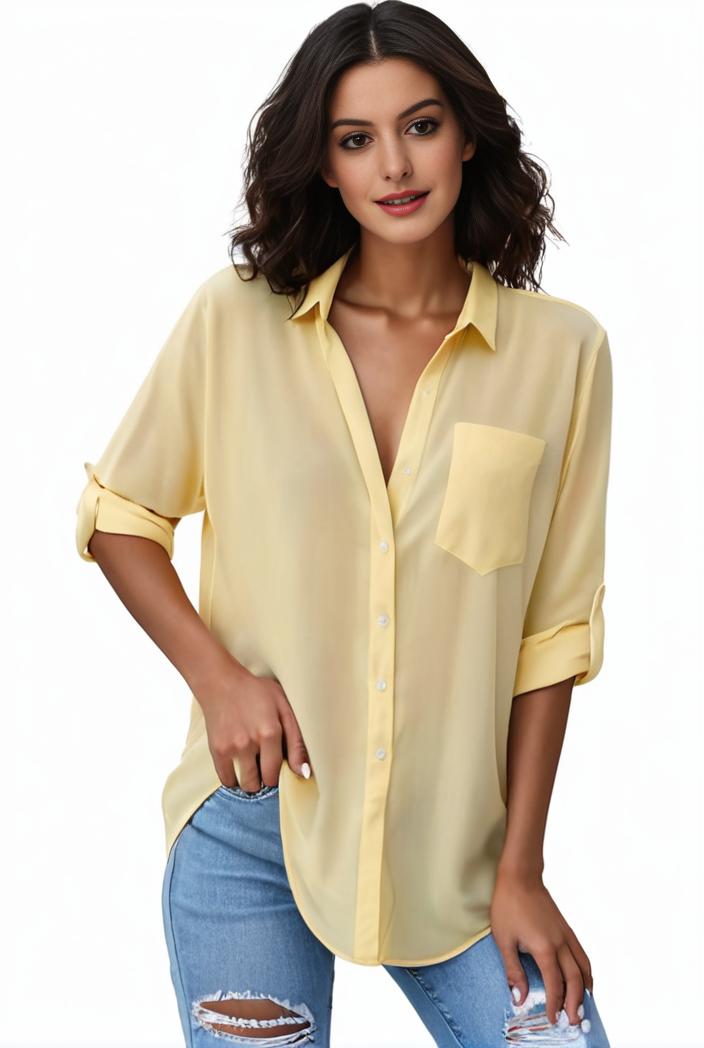 plus size formal shirt women s plus plain long sleeve turn down collar button up workwear shirt 124524