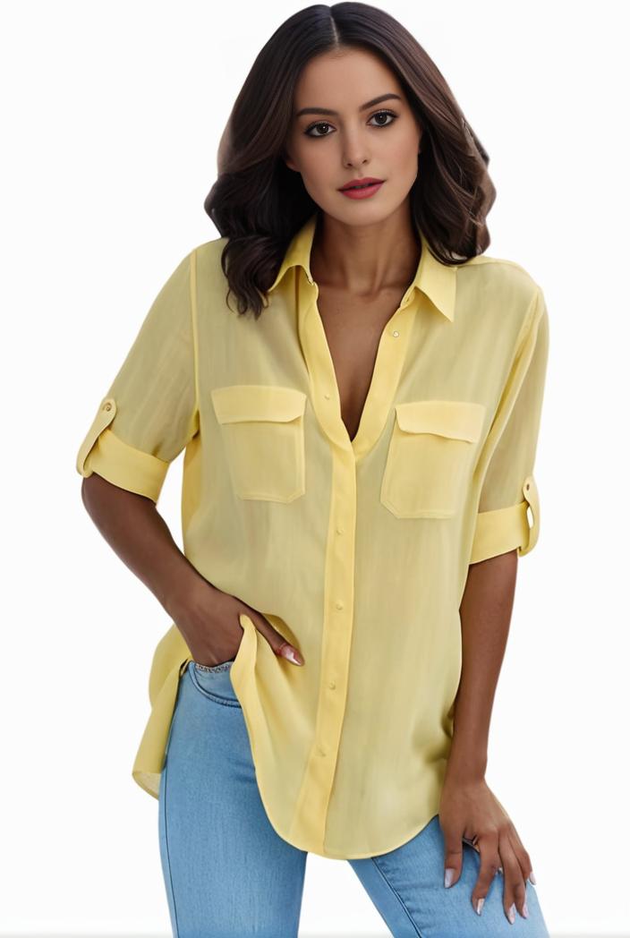 plus size formal shirt women s plus plain long sleeve turn down collar button up workwear shirt 124525