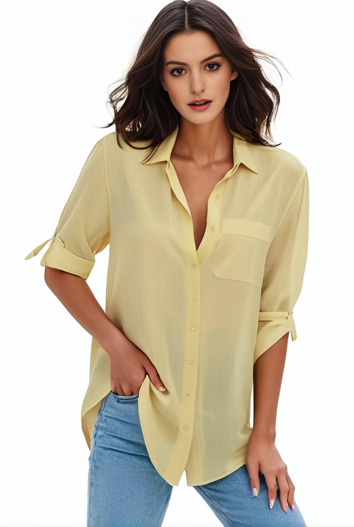 plus size formal shirt women s plus plain long sleeve turn down collar button up workwear shirt 124527