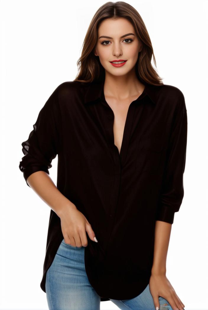 plus size formal shirt women s plus plain long sleeve turn down collar button up workwear shirt 124539