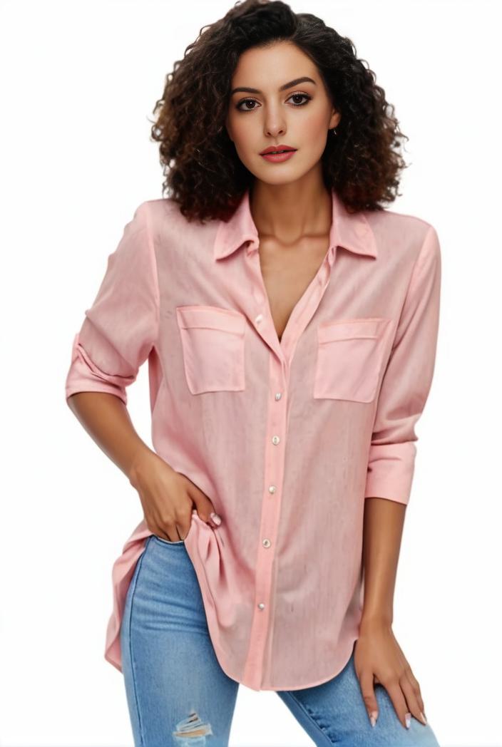 plus size formal shirt women s plus plain long sleeve turn down collar button up workwear shirt 124546